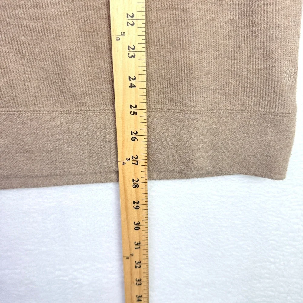 Banana Republic Mens Tan Khaki Waffle Knit Quarter Zip Pullover Sweater M